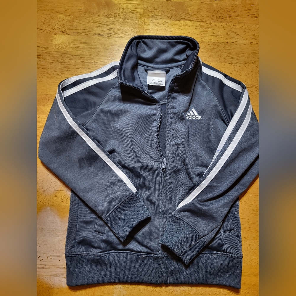 ADIDAS FULL ZIP JACKET BLK SZ 4T EXCELLENT CONDITION